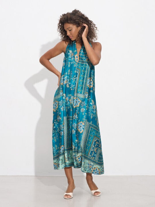 Summer Midi Dress Petrol Blue
