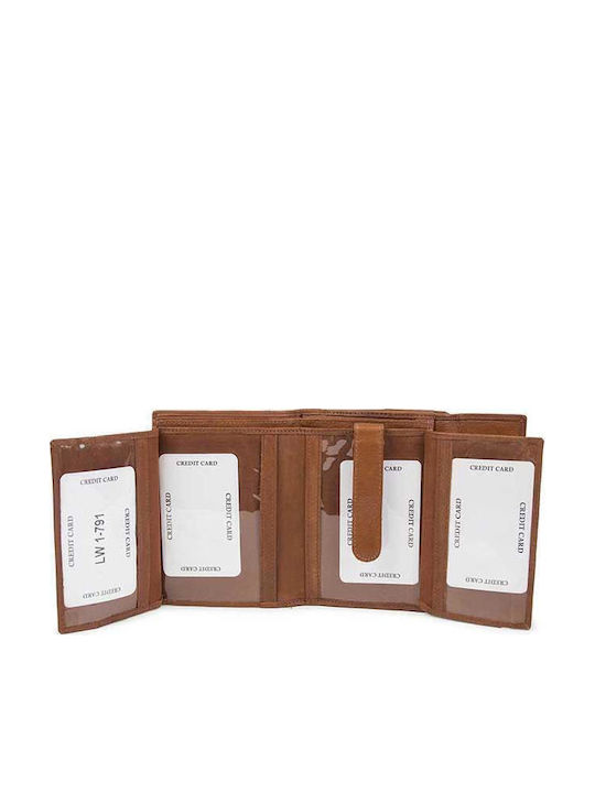 Small Leather Women's Wallet Classic Tabac Brown