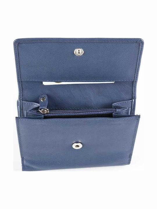 Small Leather Women's Wallet Classic Blue