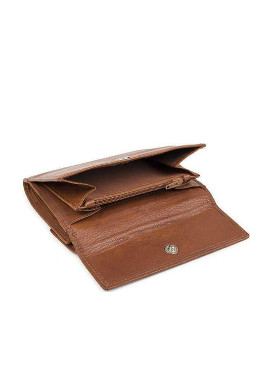 Small Leather Women's Wallet Classic Tabac Brown