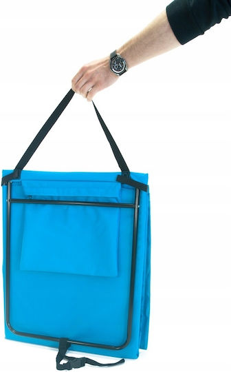 Șezlong De Plajă Albastru Pliabil Din Plastic 150x47x48cm