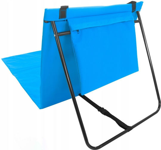 Șezlong De Plajă Albastru Pliabil Din Plastic 150x47x48cm