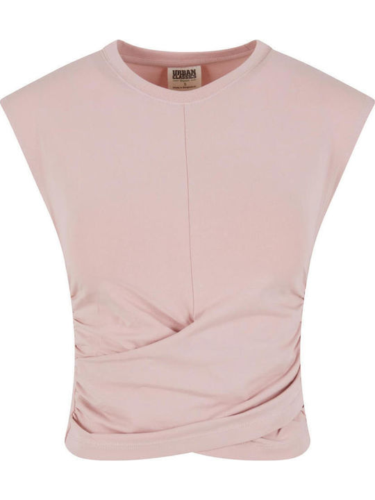 Women's Cotton Sleeveless Crop Top Powder Rose