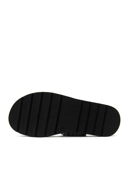 Δερμάτινα Γυναικεία Σανδάλια Flatforms Λευκά