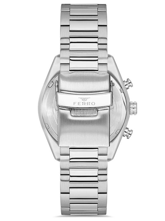 Ferro Men's Watch Battery with Silver Metal Bracelet