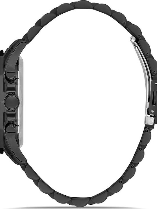 Ferro Men's Watch Battery with Black Metal Bracelet