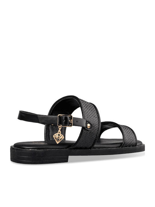 Flache Sandalen für Damen in Schwarz Farbe