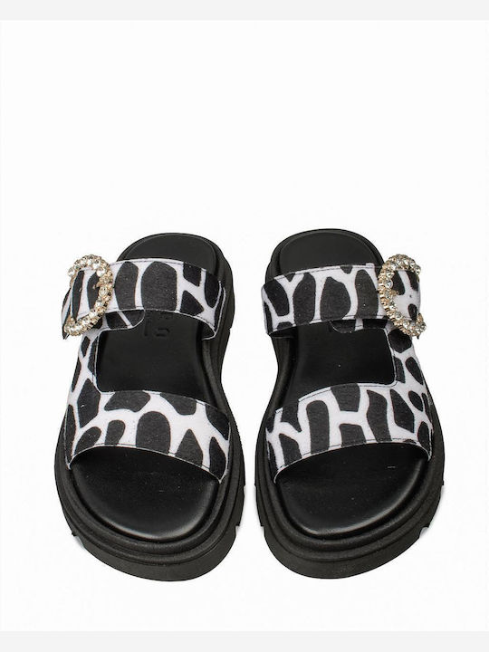 Women's Flat Sandals Flatforms in Black Color