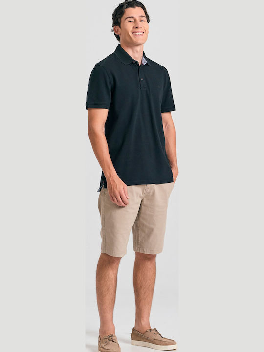 Polo Short Sleeve Black Blouse
