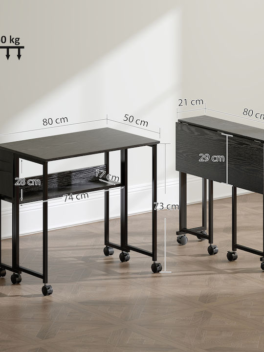 Γραφείο Ξύλινο Μαύρο 80x40x75εκ.