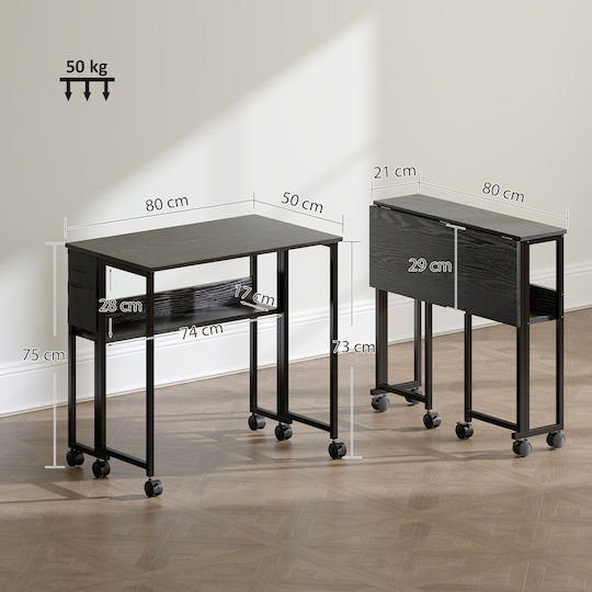 Desk Wooden Black 80x40x75cm