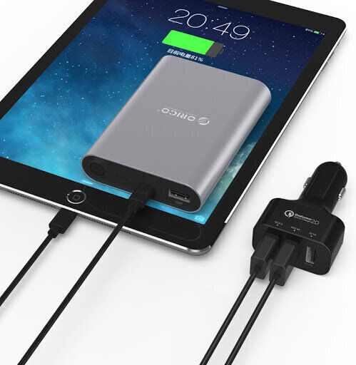 Orico Încărcător Auto 35W Cu Încărcare Rapidă Cu Porturi 3xUSB-A Culoare Neagră