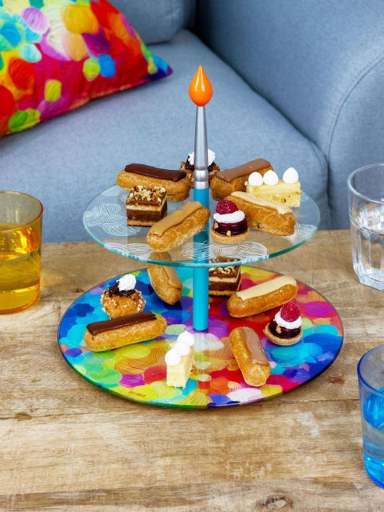 Pylones Glas Etagere 2 Etagen Mehrfarbig Ø25xH25cm W25xL25xH25cm 1Stück Pylones Glas Etagere 2 Etagen Mehrfarbig Ø25xH25cm W25xL25xH25cm 1Stück