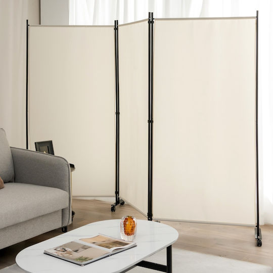 Costway Διακοσμητικό Παραβάν Μεταλλικό 262x180cm