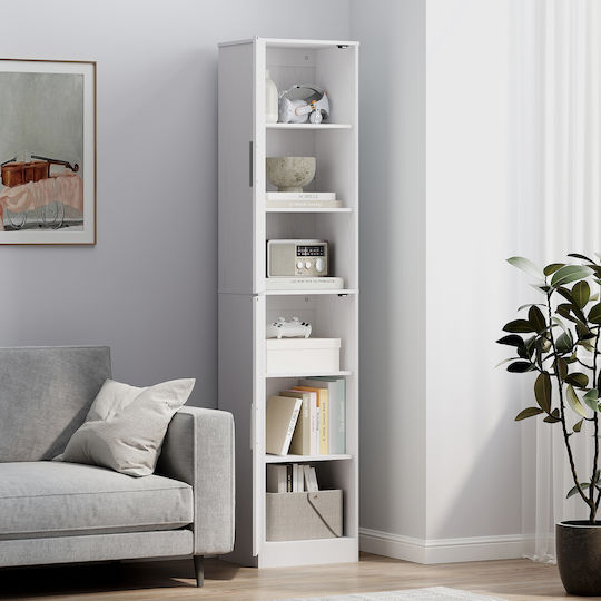 HomCom Στήλη Μπάνιου Δαπέδου Μ40xΒ35xΥ180cm Λευκή