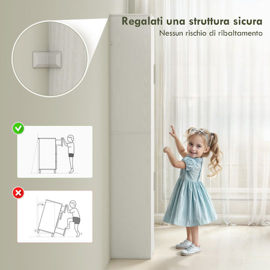 HomCom Στήλη Μπάνιου Δαπέδου Μ40xΒ35xΥ180cm Λευκή