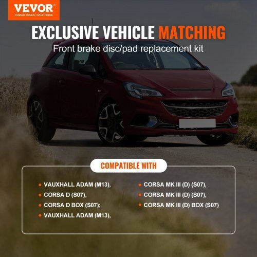Vevor Front Ceramic Brake Rotor Pad Kit Vauxhall Adam Corsa D Box Hatchback