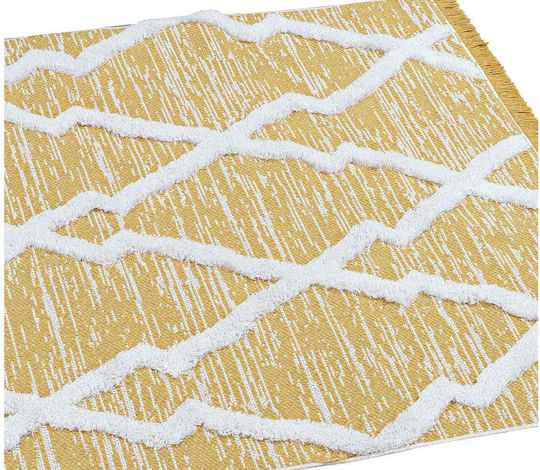 Madi Antler Covor Rectangular Bumbac Galben