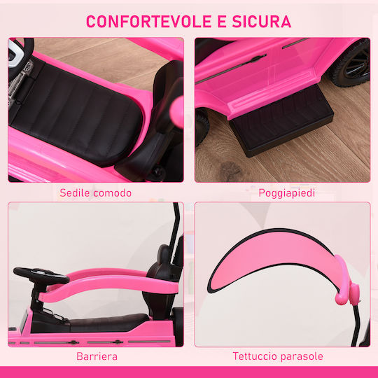 HomCom Ride On Car with Parental Handle for 12+ Months Pink