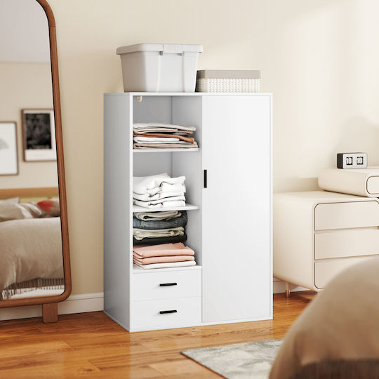 Doppeltür Kleiderschrank Weiß 80x50x124cm