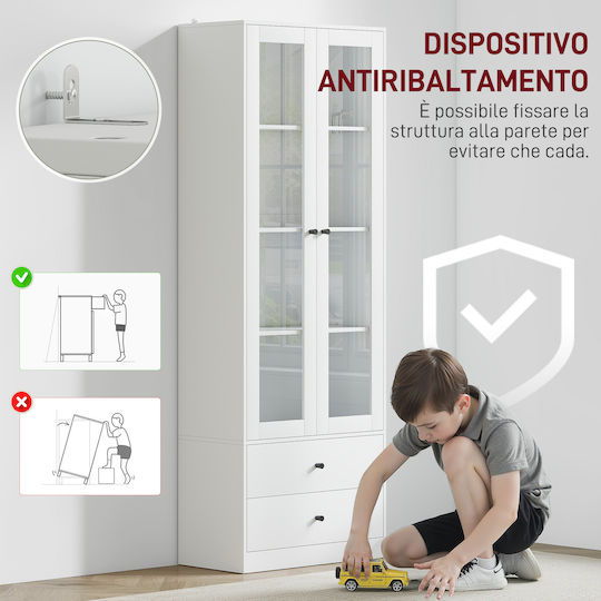 Comodă de Bucătărie de Podea Alb 59x30x164buc