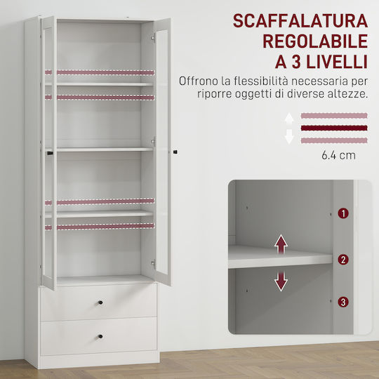 Comodă de Bucătărie de Podea Alb 59x30x164buc