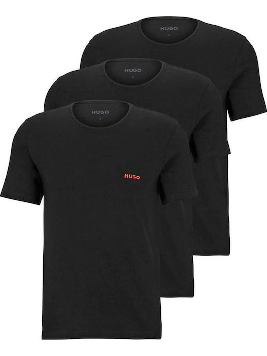 Men's Undershirts Short-sleeved in Black Color 3Pack