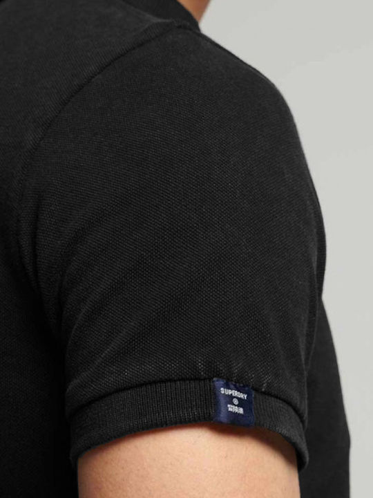 Polo Kurzarm Bluse Dunkelgrau