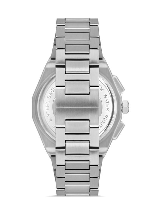 Ferro Men's Watch Battery with Silver Metal Bracelet