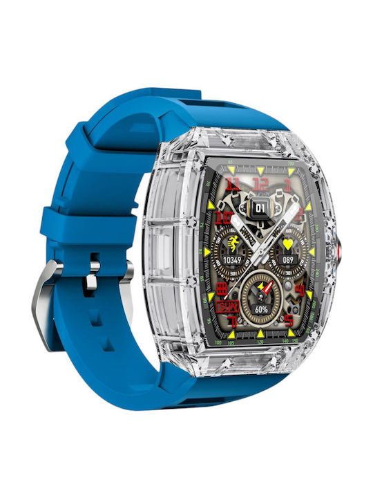 DAS.4 Digital Herrenuhr Batterie mit Blau Kautschukarmband