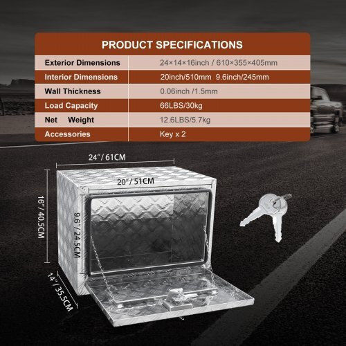 Vevor Car Bed Toolbox CDK241416INCHAMF9V0