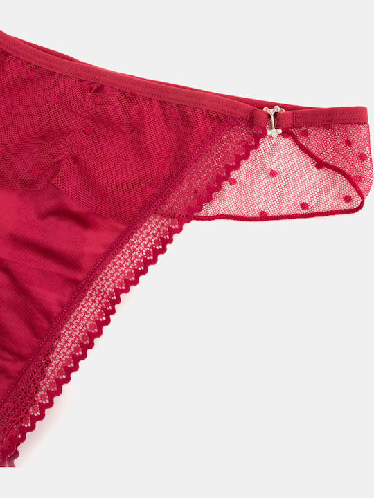 Damen-Slips Zeichenfolge Transparent Burgundisch Burgundisch