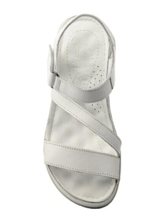 Lederne Damen Ballerinas in Weiß Farbe