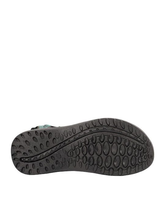 Flache Sandalen für Damen in Türkis Farbe