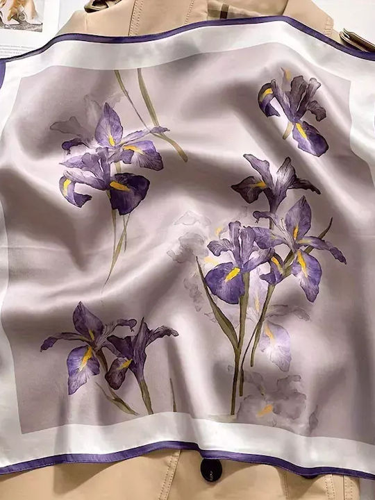 By Queen Γυναικείο Μαντήλι Ίριδες Purple