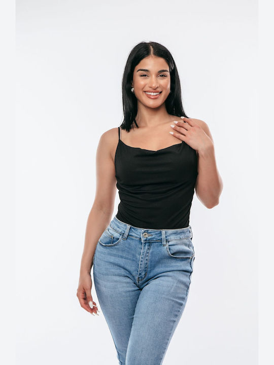 Damen-Bodysuit Drapé Schwarz Einheitsgröße
