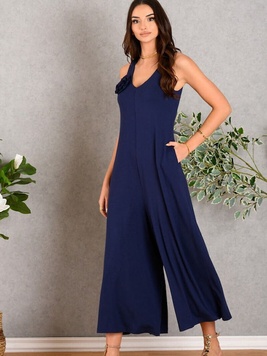 Women's Sleeveless One-piece Suit Blue