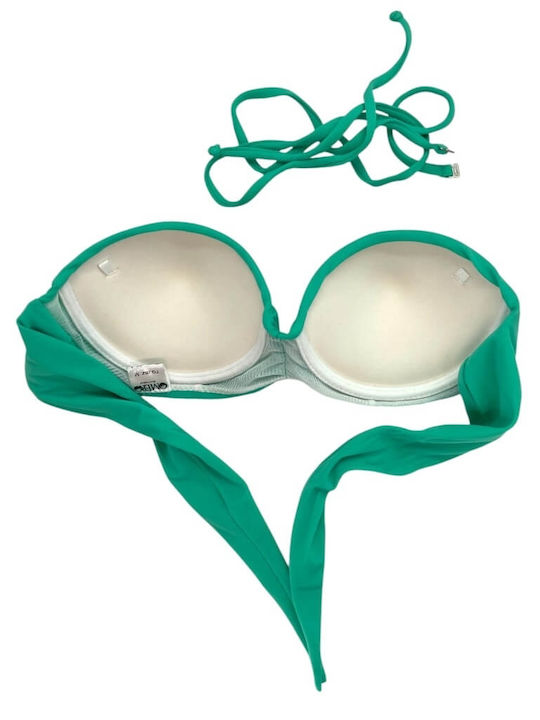 Strapless Bikini Top με Ενίσχυση Πράσινο