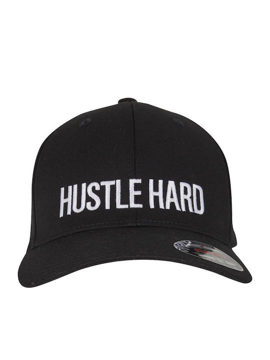 Mr.tee Hustle Wording Flexfit Cap Black Q25 Mt3275-00007