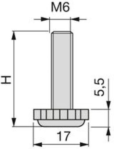Emuca Metallic Furniture Leg with Regulator Suitable for Cupboard / Wardrobe 1.7x1.7cm Silver