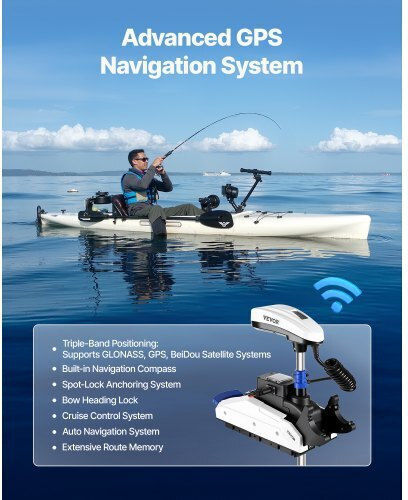 Vevor 55lb 12v Thrust Electric Trolling Motor Saltwater Boat Engine 54" Shaft