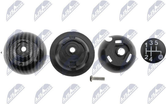 NTY Buton schimbător viteze pentru Fiat 500 2007+ Negru