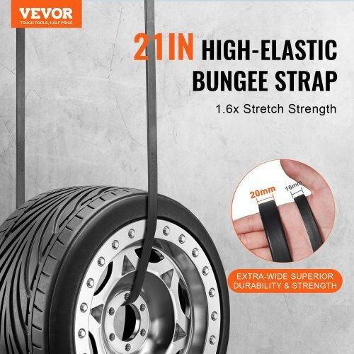 Vevor 50 Pcs Flat Bungee Cord Set 19.8 Mm Heavy Duty Bungee Straps S-hook