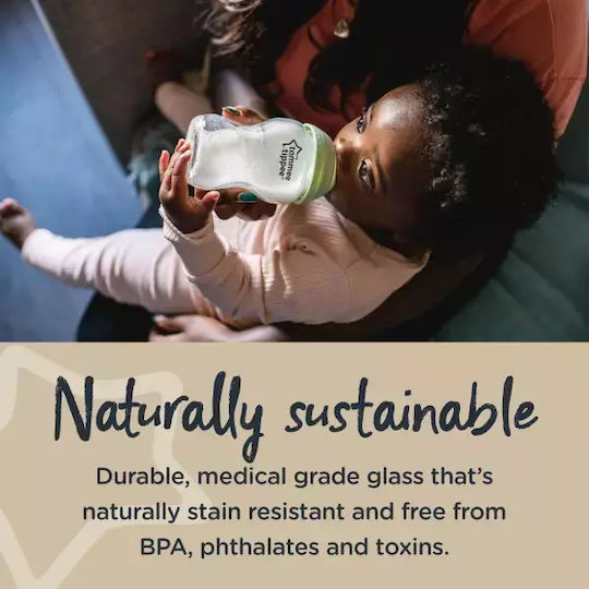 Tommee Tippee Σετ Γυάλινα Μπιμπερό Closer To Nature Κατά των Κολικών με Θηλή Σιλικόνης για 0+ μηνών Πράσινο 150ml 7τμχ