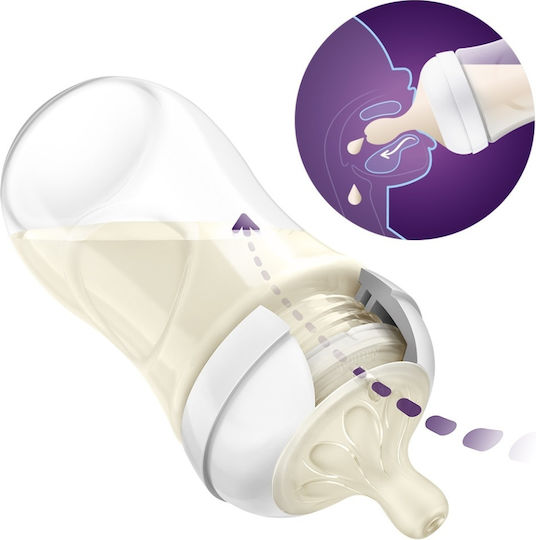 Philips Plastic Baby Bottle Natural Response Anti-Colic with Silicone Teat for 3-6 Months Transparent 260ml 3 Pieces