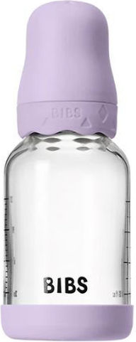 Bibs Glass Baby Bottle Anti-Colic with Rubber Teat for 0+ Months 120ml