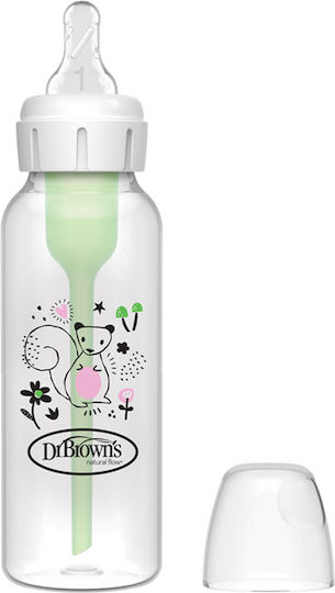 Dr. Brown's Plastic Baby Bottle Options Anti-Colic with Silicone Nipple for 0+, 0+ m, months White Squirrel 250ml