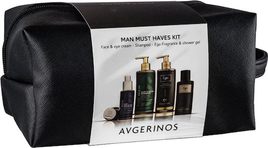 AVGERINOS Man Must Haves Kit Skin Care Set for Αnti-ageing & Body Cleaning 5pcs