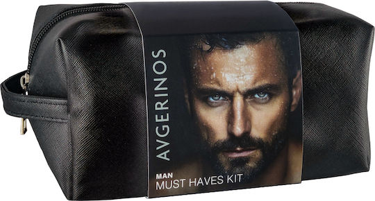 AVGERINOS Man Must Haves Kit Skin Care Set for Αnti-ageing & Body Cleaning 5pcs