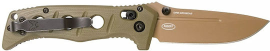 Benchmade Sibert Mini Adamas Taschenmesser Khaki in Scheide